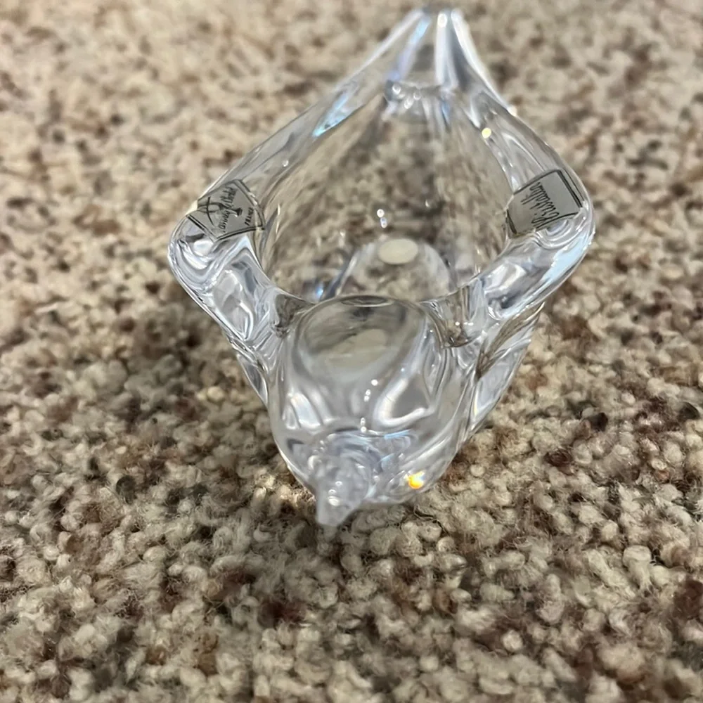 Mid-Century Vannes Of France Crystal Bird Pipe Stand Cigar Ashtray Org Sticker
